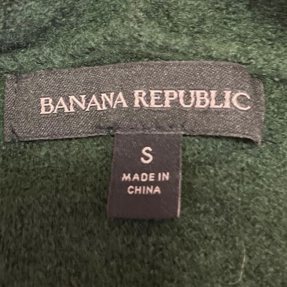 Banana Republic Green Wool Knit Long Sleeve Faux Wrap V-Neck Sweater Top Size S - Picture 3 of 4